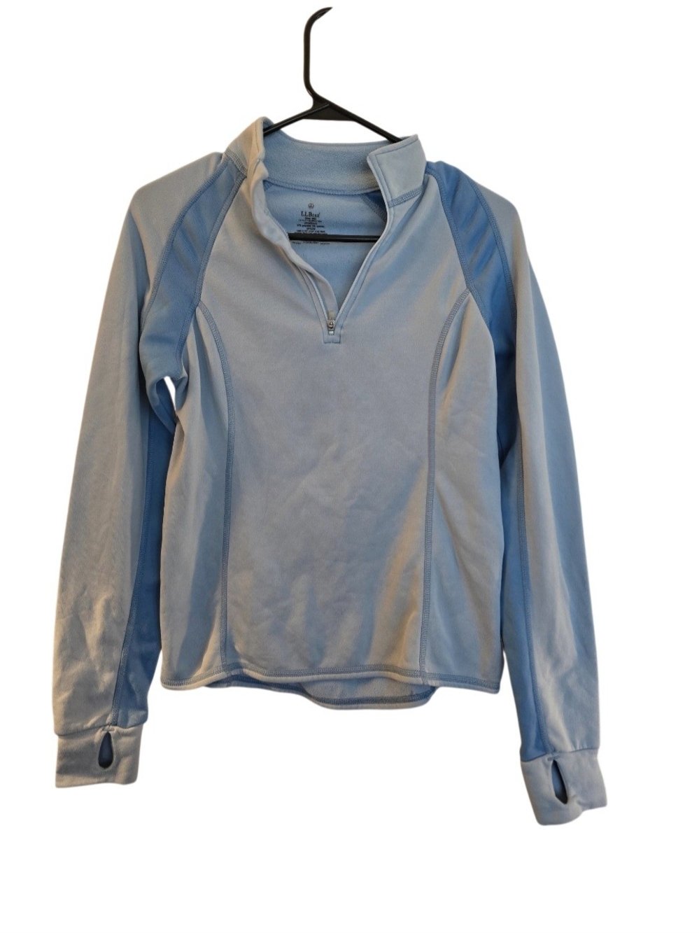 LL Bean Light Blue Quarter-Zip Women’s Pullover fleece lined athletic top
